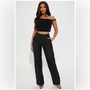 Fashion Nova Black Straight Trouser
